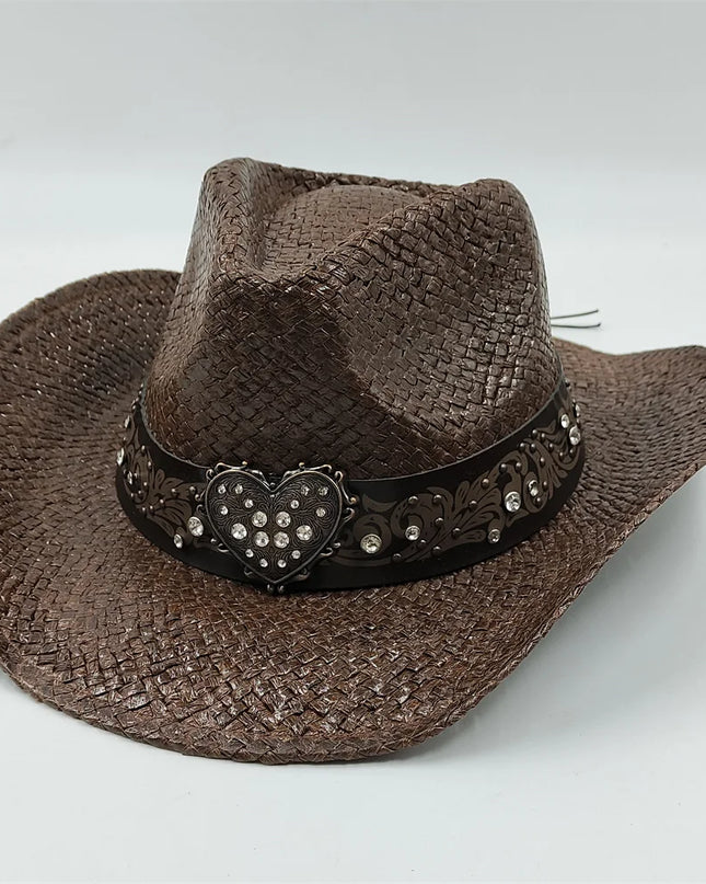 Army Green Camo Cowboy Hat Straw Hat Star Jazz Straw Hat Panama Paper Grass Western United States Cowboy Hat Fashion Travel
