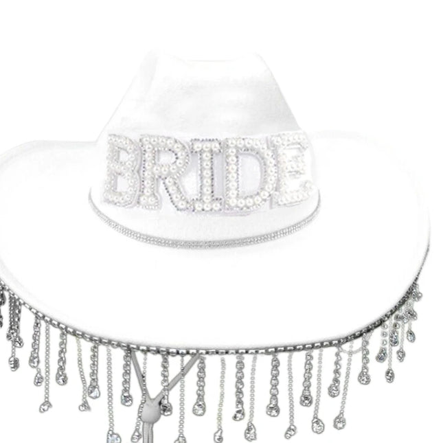 Rhinestones Tassels Hat for Women Teens Girl Breathable Wide Brim BeachSun Hat Music Festival Hat Bachelorette Party Cap