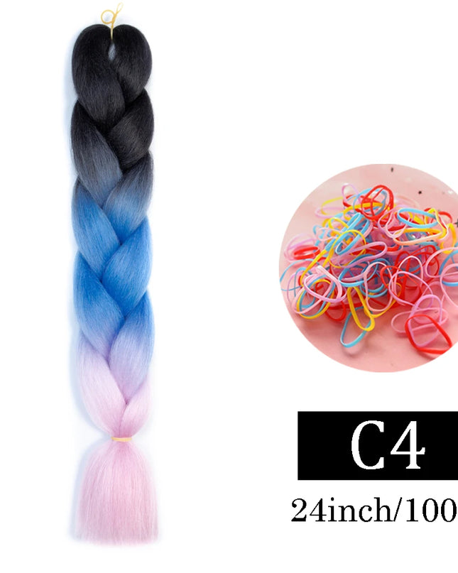 24 Inch Jumbo Braids Extensions Synthetic Braiding Hair Afro Ombre Color kanekalon Hair for Children Braid
