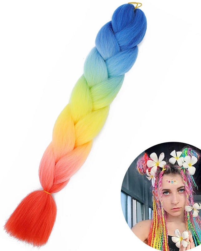 24" Synthetic Yaki Braids Hair kanekalon Ombre Braiding Hair Jumbo Braid Hair Extension For Women Hundreds of colors DIY Hair