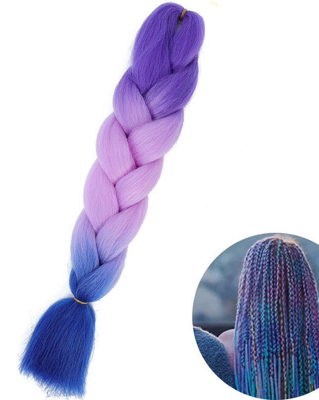 24" Synthetic Yaki Braids Hair kanekalon Ombre Braiding Hair Jumbo Braid Hair Extension For Women Hundreds of colors DIY Hair