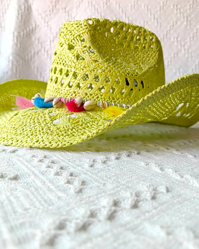 New Purple 2024 Cowboy Straw Hat Hand-woven Hollow Men's and Women's Summer Sun Hat Jazz Straw Hat Western Cowboy Hat sombrero