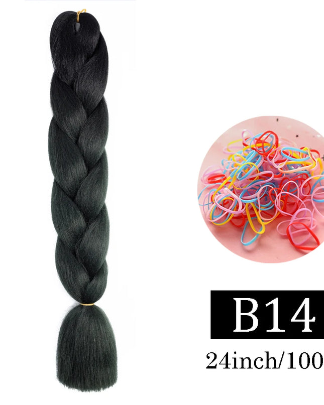 24 Inch Jumbo Braids Extensions Synthetic Braiding Hair Afro Ombre Color kanekalon Hair for Children Braid