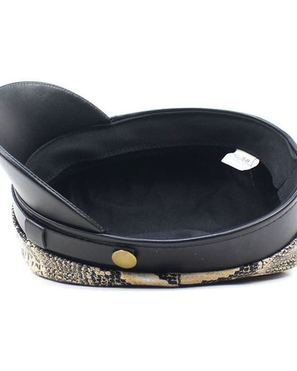 2021 Leather Snakeskin Beret Casual Octagonal Cap Autumn and Winter Painter Hat for Girl and Women 35